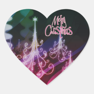 Sticker Cœur Neige moderne de l'arbre de Noël n