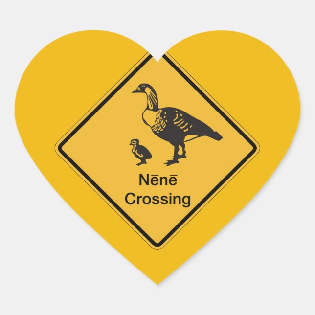 Sticker Cœur Nene Crossing, Signal d'avertissement de trafic, H (Devant)