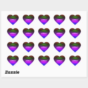Sticker Cœur Neon of Blue, Purple, Green, Orange Ajouter un nom