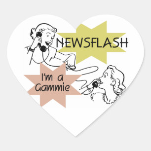 Sticker Cœur Newsflash Je suis un Gammie t-shirts et cadeaux