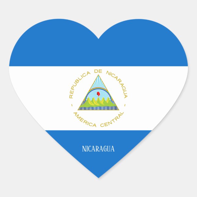 Sticker Cœur Nicaragua Drapeau magnifique patriotique (Devant)