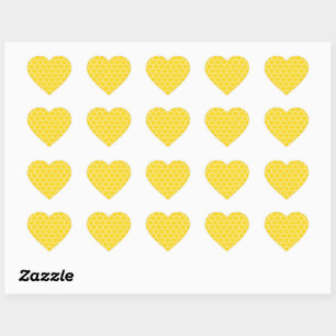 Sticker Cœur Nid d'abeille Géométrique Lignes Blanches Bourdon