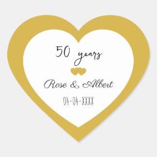 Sticker Cœur Noces d'Or, 50 Ans de Mariage, Coutume