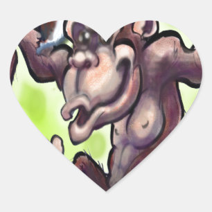 Sticker Cœur Noël au chimpanzé