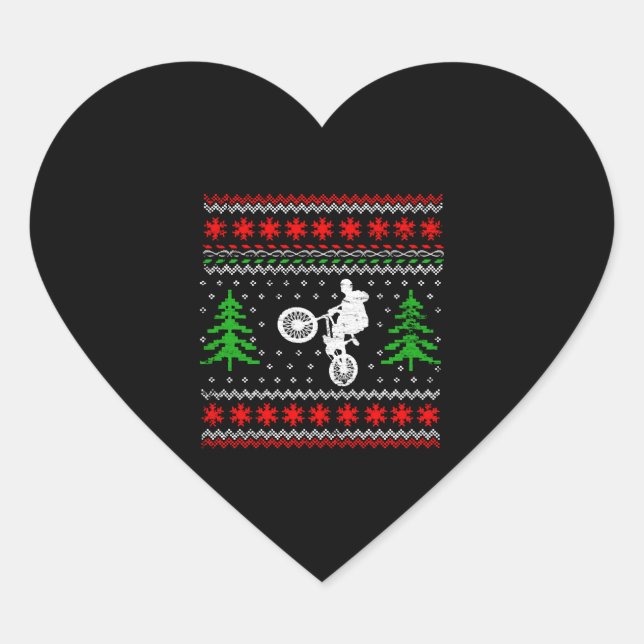 Sticker Cœur Noël BMX (Devant)