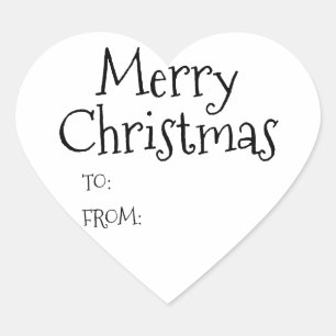 Sticker Cœur Noël noir blanc à blanc à blanc blanc à blanc 