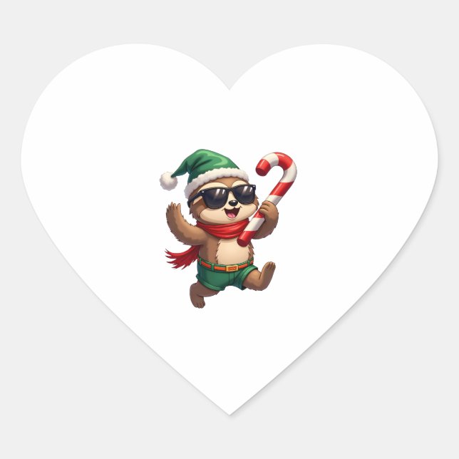 Sticker Cœur Noël Sloth Elf Peppermenthe Sucre de canne Chemise (Devant)