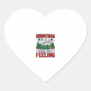 Sticker Cœur Noël Voler C'est Un Sentiment Renne Traîneau Desi