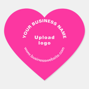Sticker Cœur Nom de l'entreprise, logo et site Web sur rose