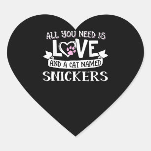Sticker Cœur Nom du chat Snickers Amateurs   Tout ce dont vous 