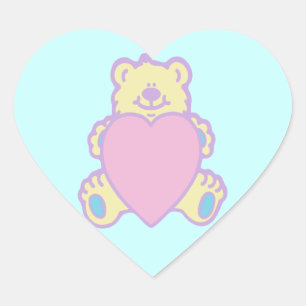 Sticker Cœur Nounours en peluche cœur d'amour