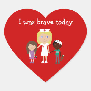Sticker Cœur Nourriture Et Enfants J'Ai Été Courageux Aujourd'H