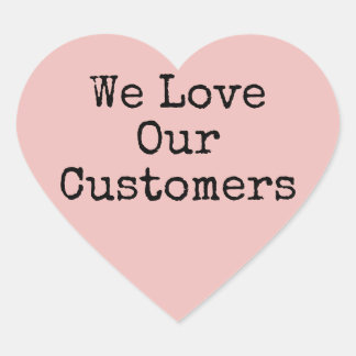 Sticker Cœur Nous aimons nos clients Coeur rose