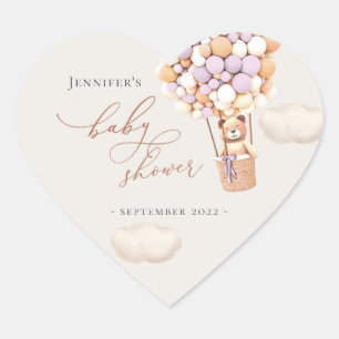 Sticker Cœur Nous pouvons à peine attendre la Baby Shower au la
