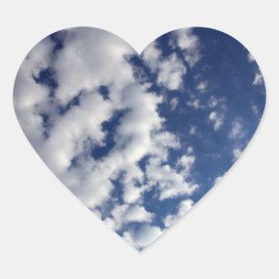 Sticker Cœur Nuages Puffy Sur Ciel Bleu