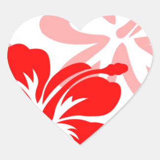 Sticker Cœur Nuances d'Hibiscus rouge
