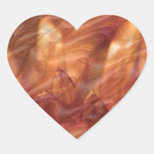 Sticker Cœur Nuances d'or de feuille de cuivre :  Vagues de