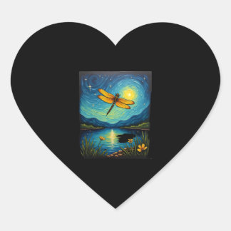 Sticker Cœur Nuit étoilée de la libellule (2)