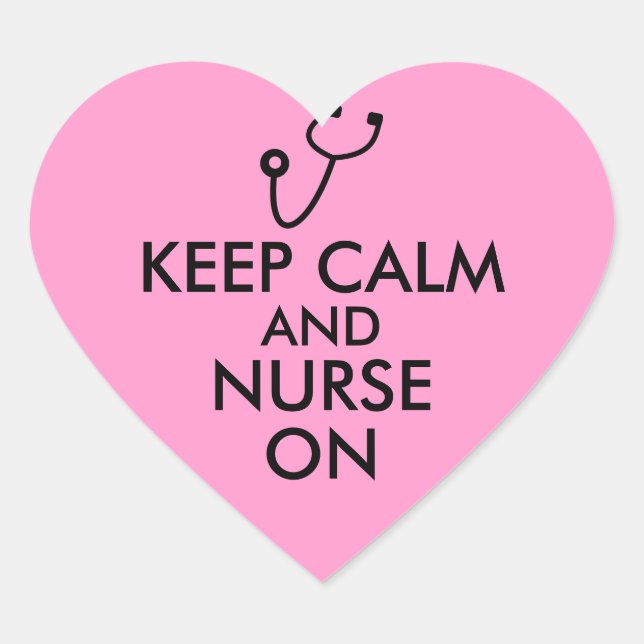 Sticker Cœur Nurse Poison Stéthoscope Keep Calm and Nurse On (Devant)