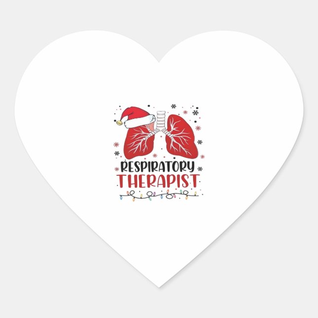 Sticker Cœur Nurse Respiratory Therapist Christmas, Lung Christ (Devant)