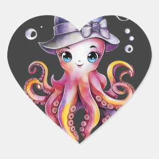 Sticker Cœur Octo-Charme Whimsical