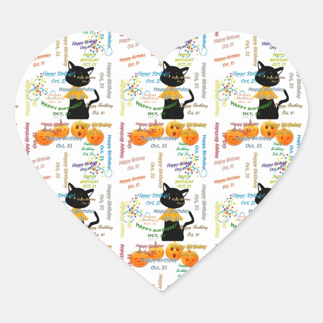 Sticker Cœur Octobre, 31 Anniversaire (Devant)