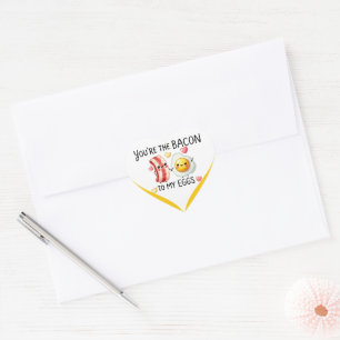 Sticker Cœur Oeufs Cute Kawaii et bacon
