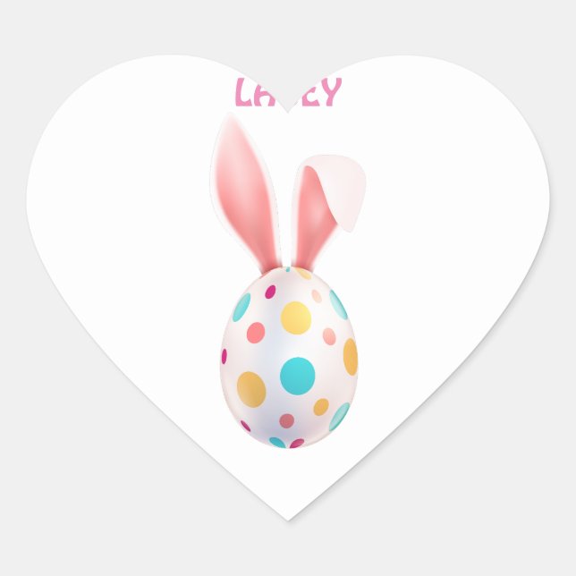 STICKER CŒUR OEUFS ET OURS DE BUNNY SPECKLED PERSONNALISÉS (Devant)