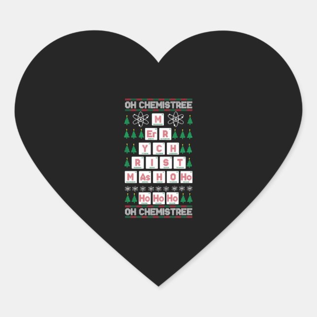 Sticker Cœur oh chimiste Chimiste Science Noël (Devant)