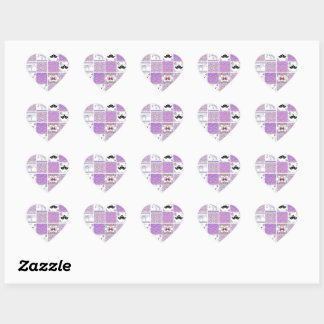 Sticker Cœur Oiseaux et animaux de Paisley violet... Sticke car