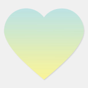 Sticker Cœur Ombre bleu et jaune
