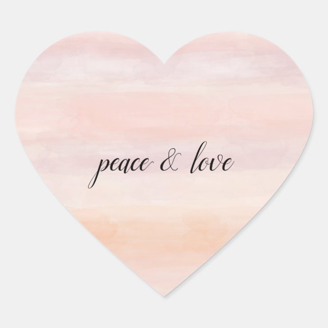 Sticker Cœur Ombre d'aquarelle de teint rose pâle du soleil (Devant)
