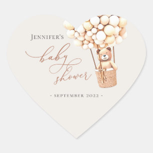 Sticker Cœur On Peut Attendre ! Baby shower