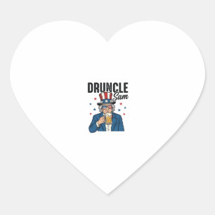 Sticker Cœur Oncle Sam drôle de conception vectorielle de bière