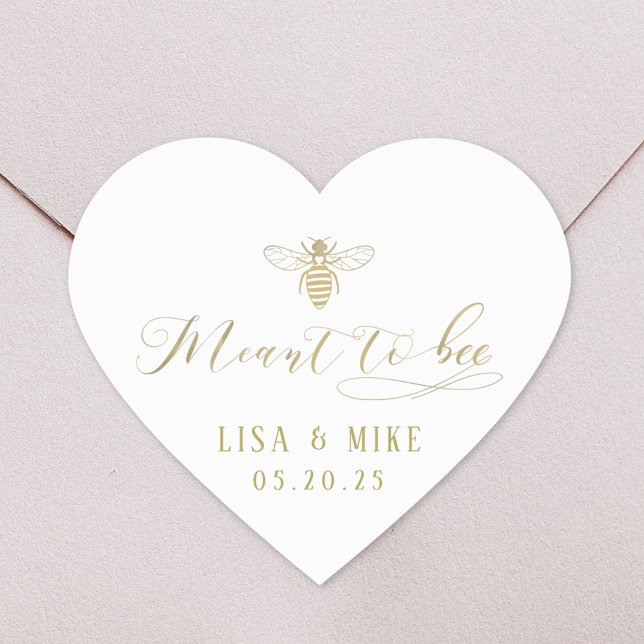Sticker Cœur Or signifié pour le mariage de miel d'abeilles Fav (Créateur téléchargé)