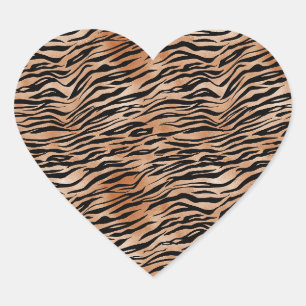 Sticker Cœur Orange Black Tiger