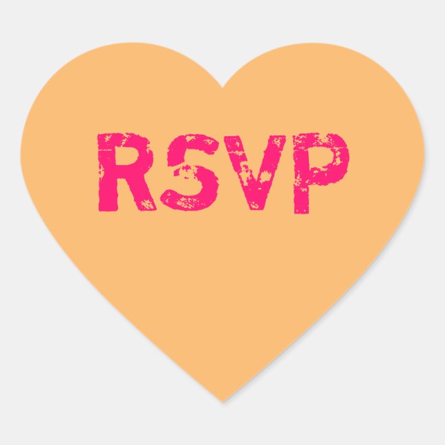 Sticker Cœur Orange Conversation Heart RSVP (Devant)