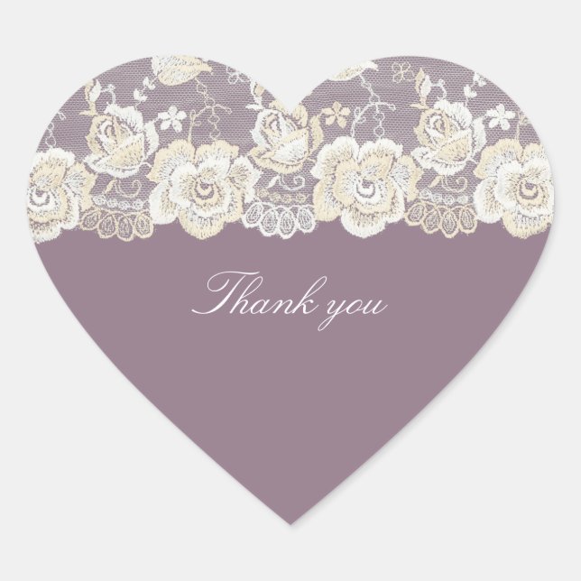 Sticker Cœur Orchidée romantique violet Fête des mariées floral (Devant)