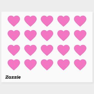 Sticker Cœur Orchidée uni couleur solide rose vif