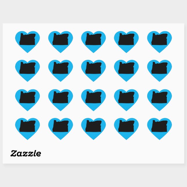Sticker Cœur Oregon State Black (Feuille)