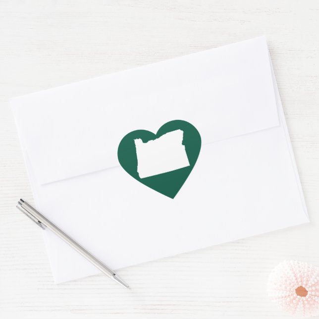 Sticker Cœur Oregon State White (Enveloppe)