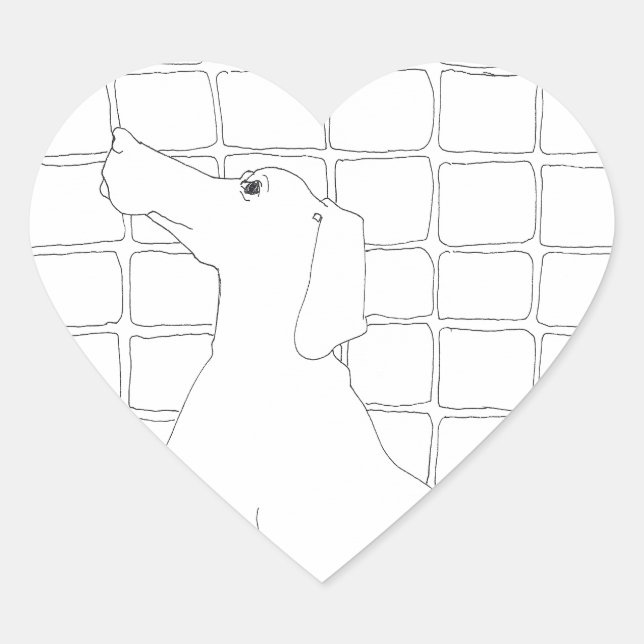 Sticker Cœur Original Chien Dessin Chien chinois Année 2018 Bât (Devant)