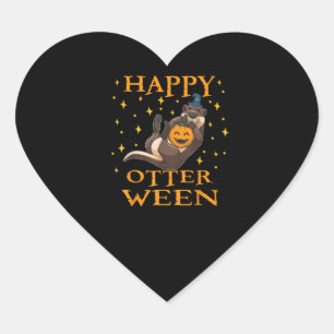Sticker Cœur Otter Gift   Happy Otter Cute Sea Otter Halloween