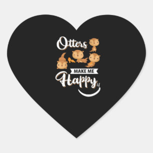 Sticker Cœur Otter Gift Les loutres me rendent heureux
