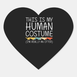 Sticker Cœur Otter Gift   Otter Halloween do-it-yourself costum