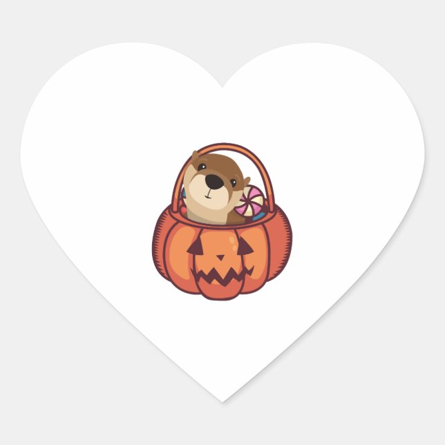 Sticker Cœur Otter Halloween (Devant)