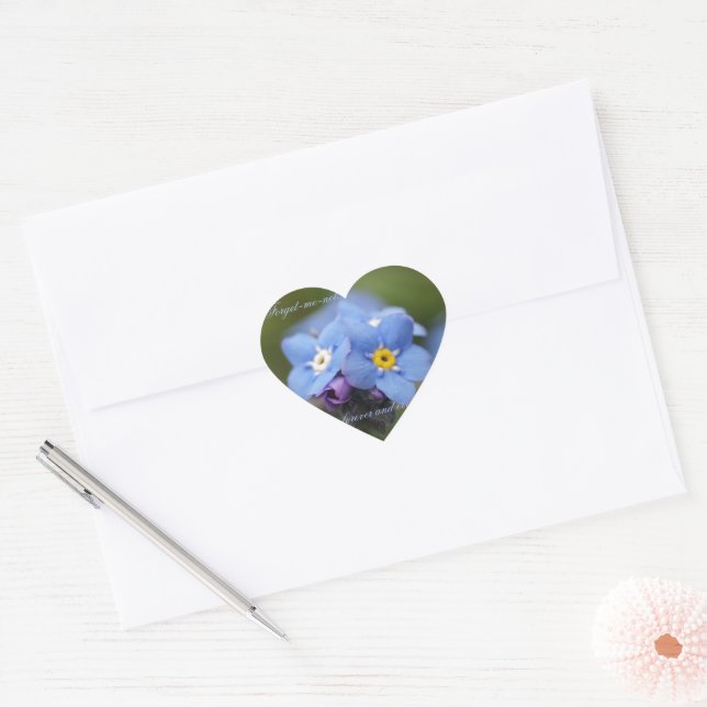 Sticker Cœur Oublie-moi-pas pour toujours et jamais ! (Enveloppe)