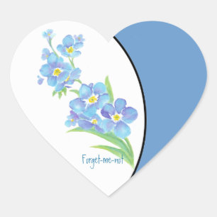 Sticker Cœur Oubliez-moi fleur non faite sur commande de jardin