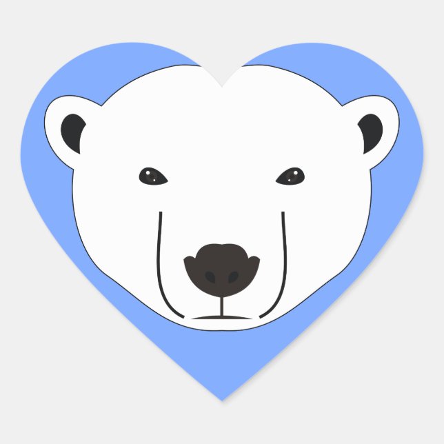 Sticker Cœur Ours polaire (Devant)