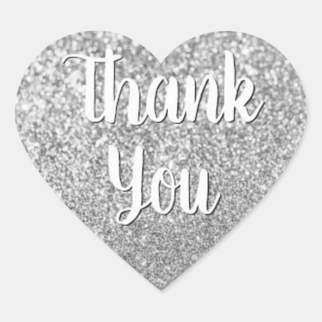 Sticker Cœur Paillette argent (Devant)